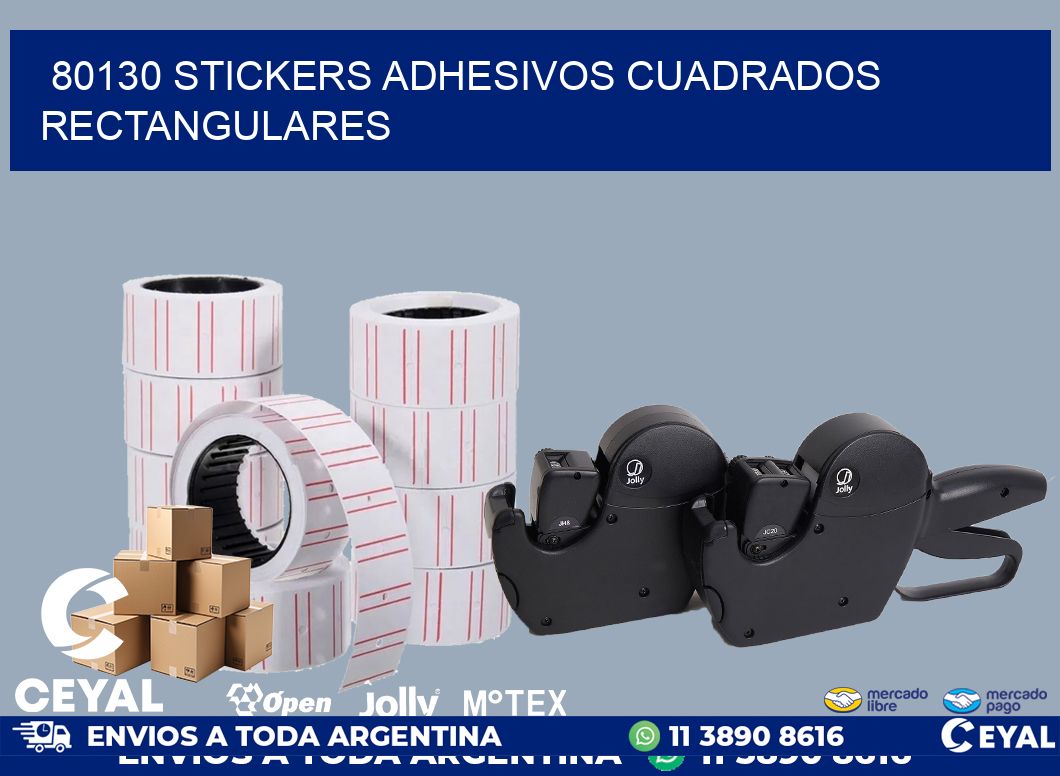 80130 stickers adhesivos cuadrados rectangulares