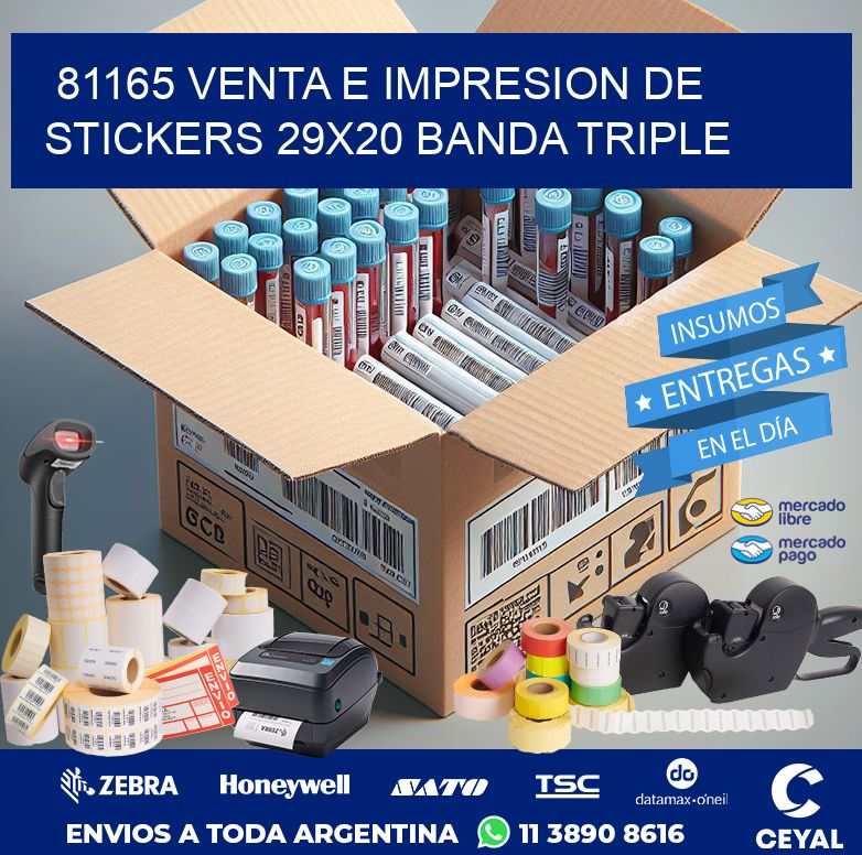 81165 VENTA E IMPRESION DE STICKERS 29X20 BANDA TRIPLE
