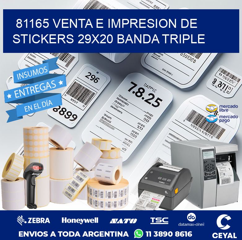 81165 VENTA E IMPRESION DE STICKERS 29X20 BANDA TRIPLE