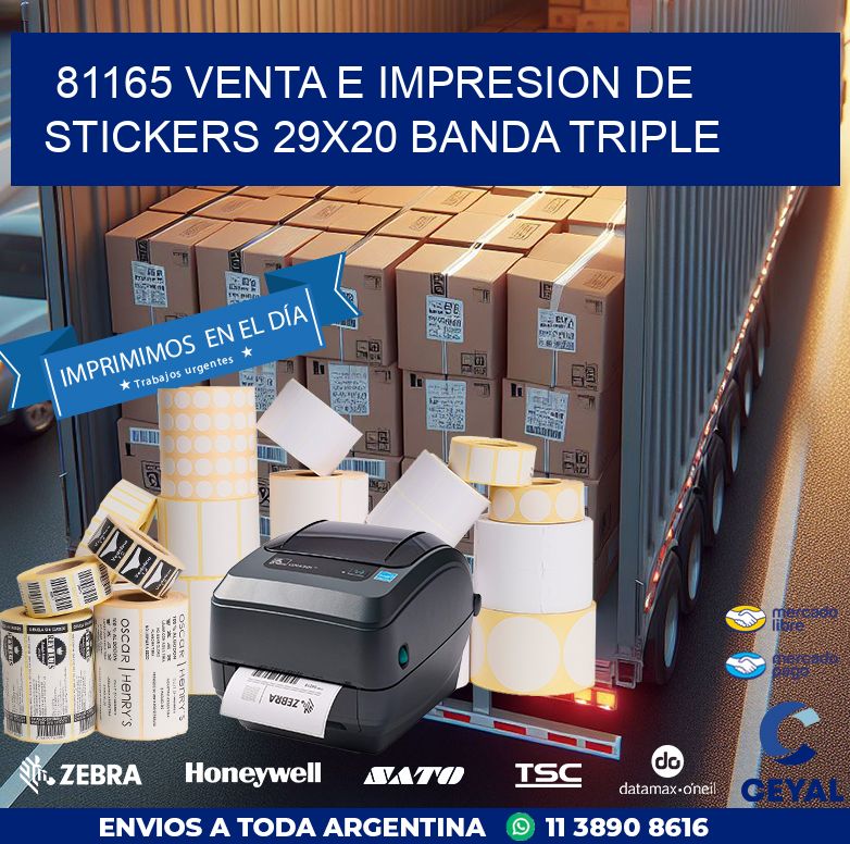 81165 VENTA E IMPRESION DE STICKERS 29X20 BANDA TRIPLE