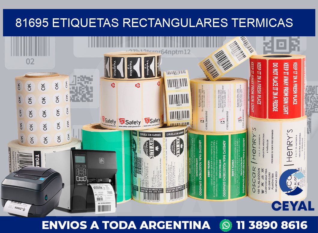 81695 etiquetas rectangulares termicas