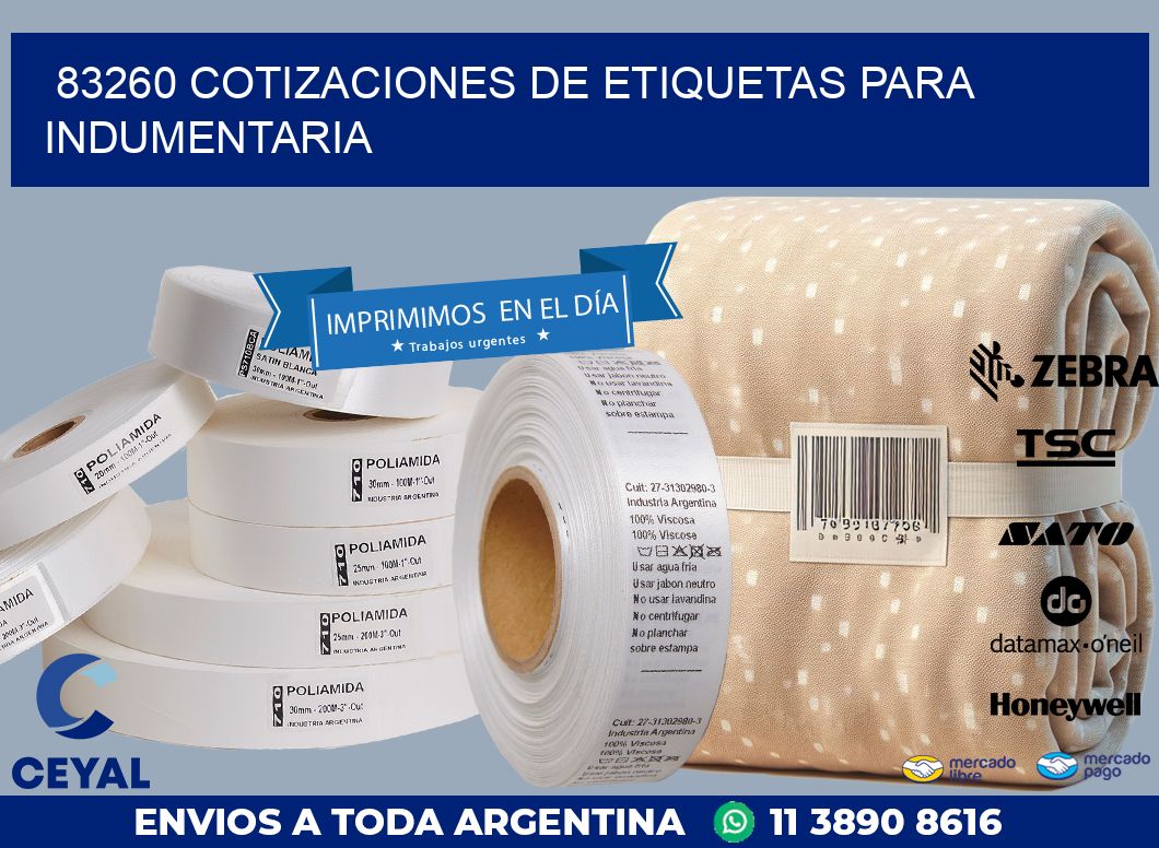 83260 COTIZACIONES DE ETIQUETAS PARA INDUMENTARIA