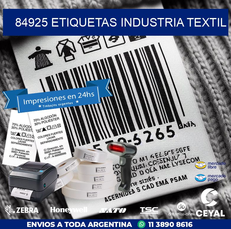 84925 ETIQUETAS INDUSTRIA TEXTIL