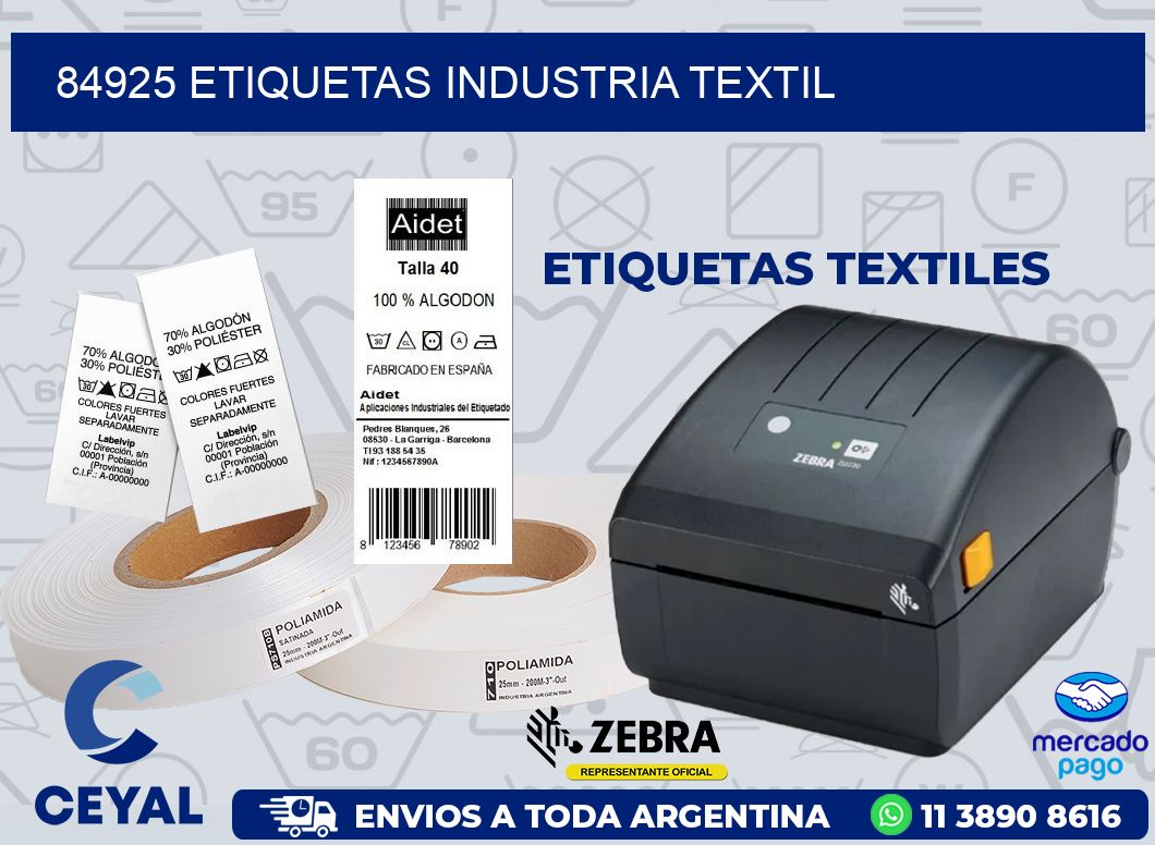 84925 ETIQUETAS INDUSTRIA TEXTIL