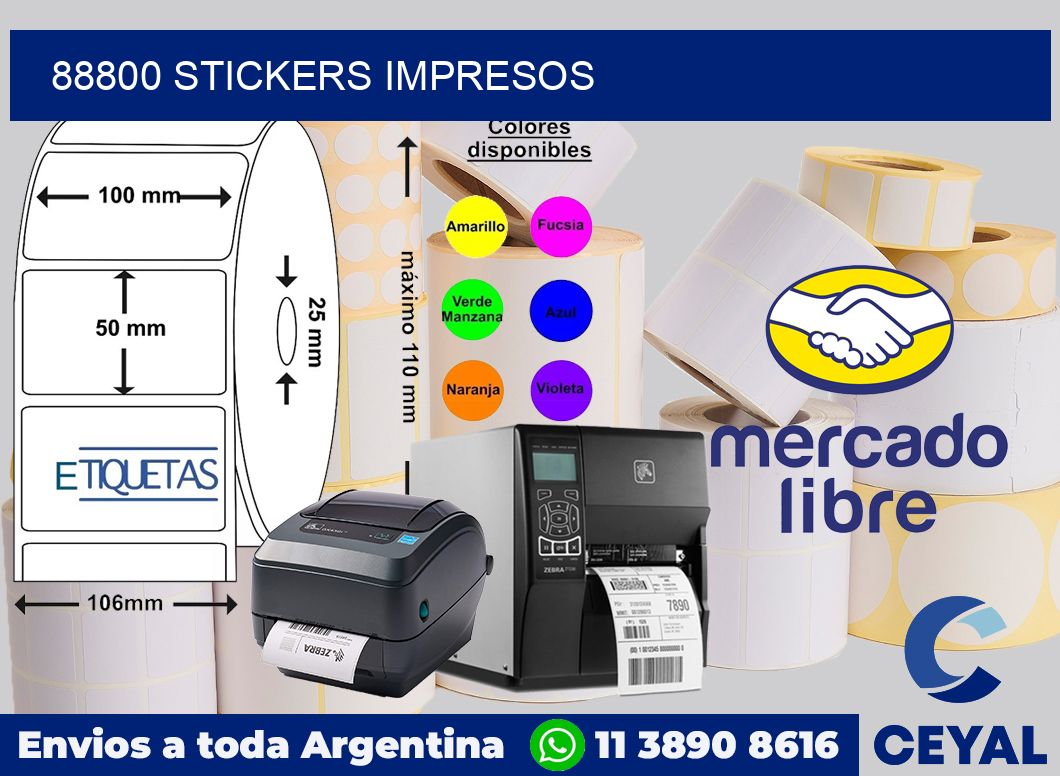 88800 Stickers impresos