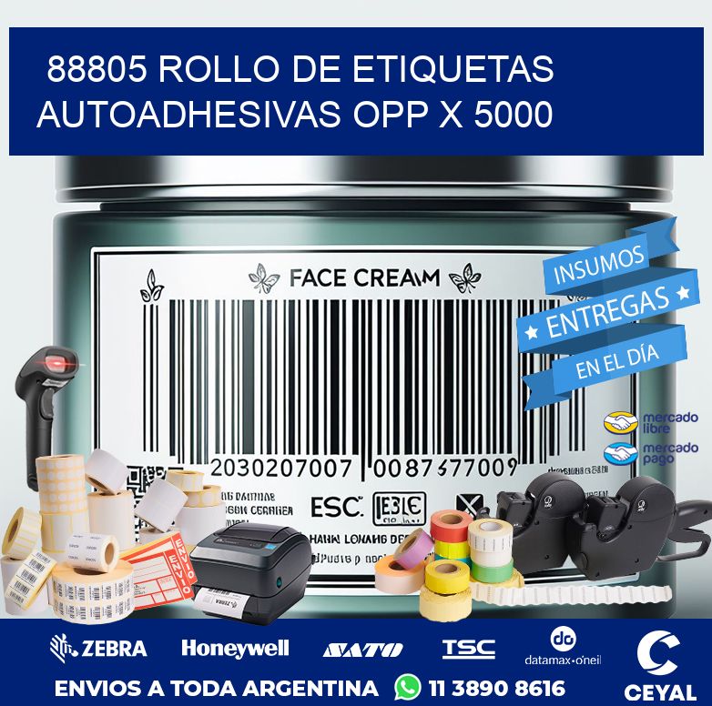 88805 ROLLO DE ETIQUETAS AUTOADHESIVAS OPP X 5000