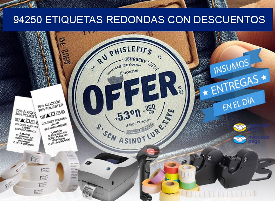 94250 ETIQUETAS REDONDAS CON DESCUENTOS