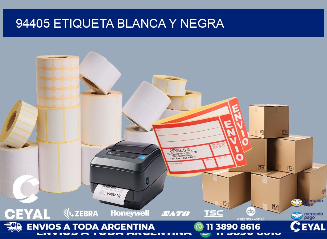 94405 ETIQUETA BLANCA Y NEGRA