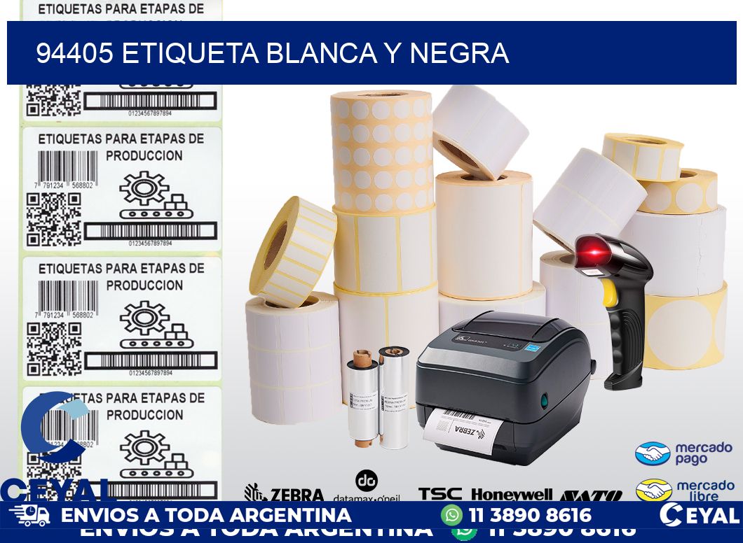 94405 ETIQUETA BLANCA Y NEGRA