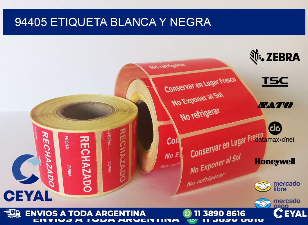94405 ETIQUETA BLANCA Y NEGRA