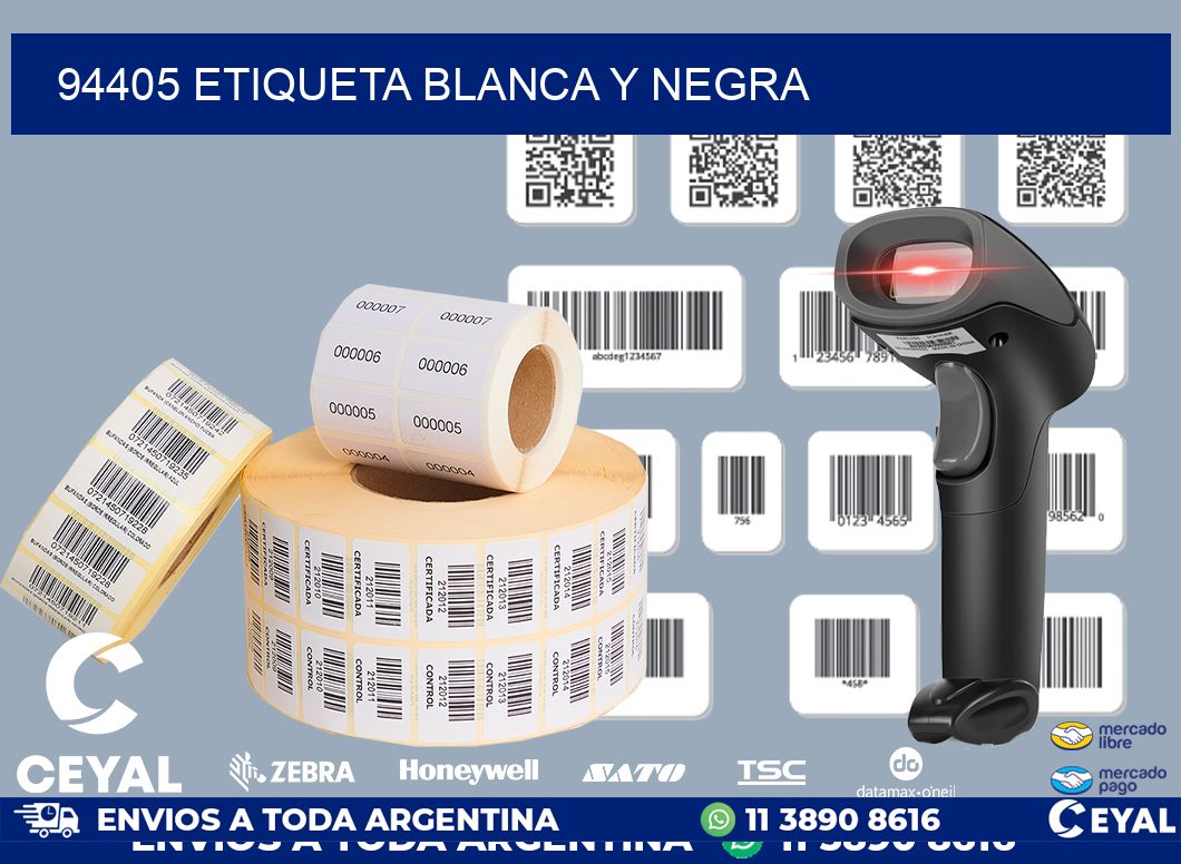 94405 ETIQUETA BLANCA Y NEGRA