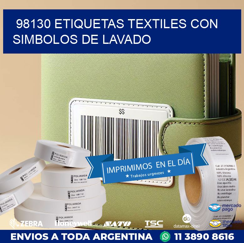 98130 ETIQUETAS TEXTILES CON SIMBOLOS DE LAVADO