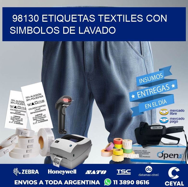 98130 ETIQUETAS TEXTILES CON SIMBOLOS DE LAVADO