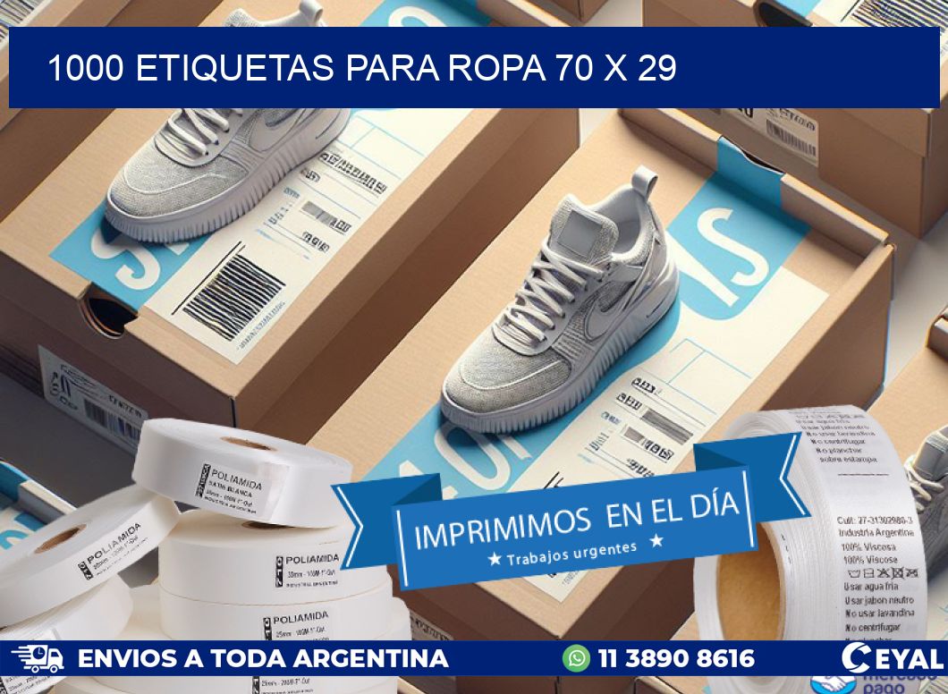 1000 ETIQUETAS PARA ROPA 70 x 29