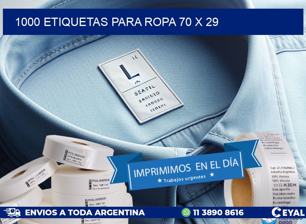 1000 ETIQUETAS PARA ROPA 70 x 29