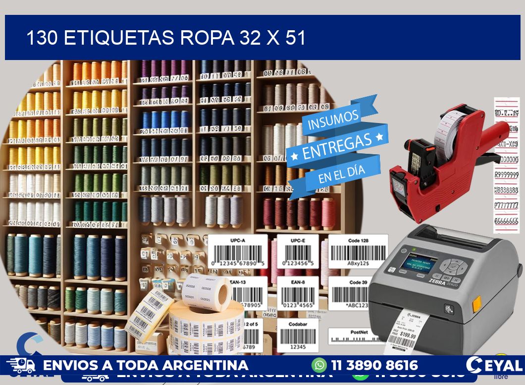 130 ETIQUETAS ROPA 32 x 51
