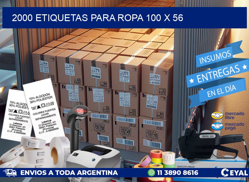 2000 ETIQUETAS PARA ROPA 100 x 56
