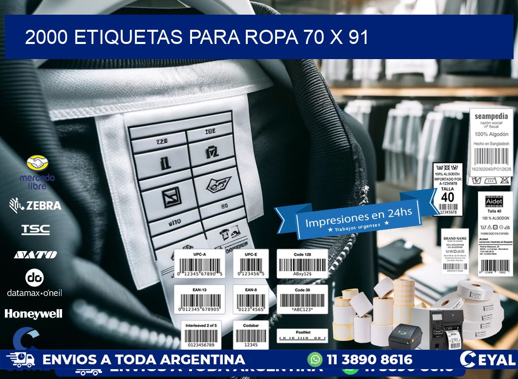 2000 ETIQUETAS PARA ROPA 70 x 91