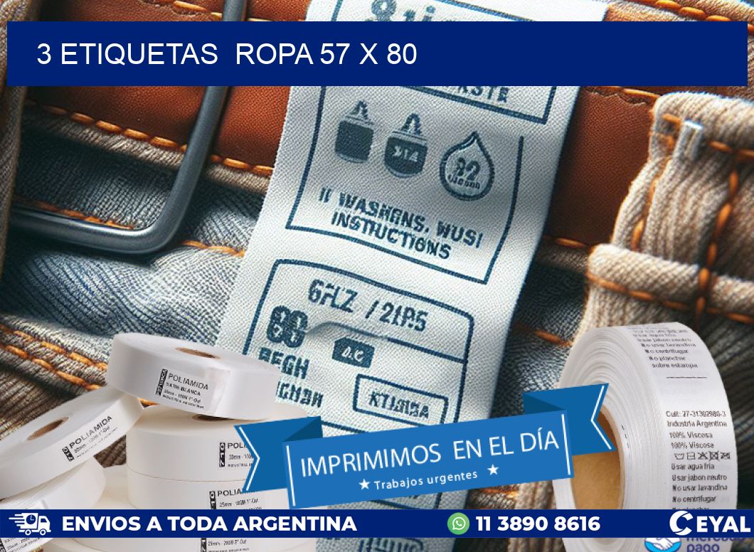 3 ETIQUETAS  ROPA 57 x 80