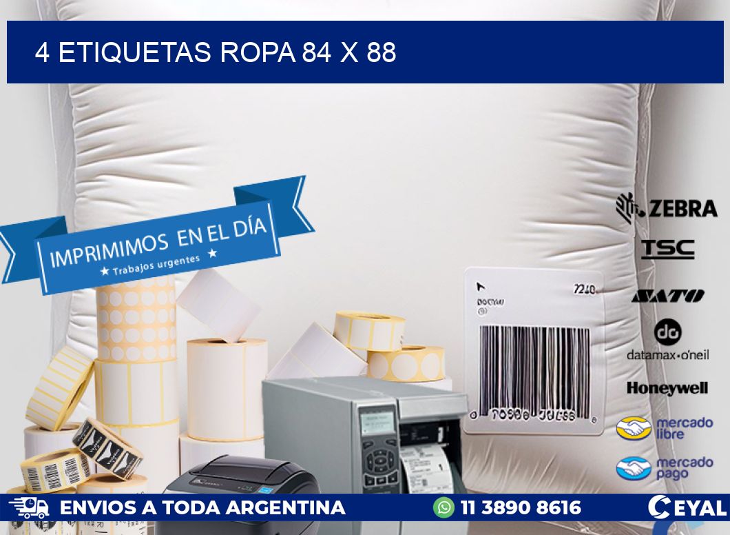 4 ETIQUETAS ROPA 84 x 88