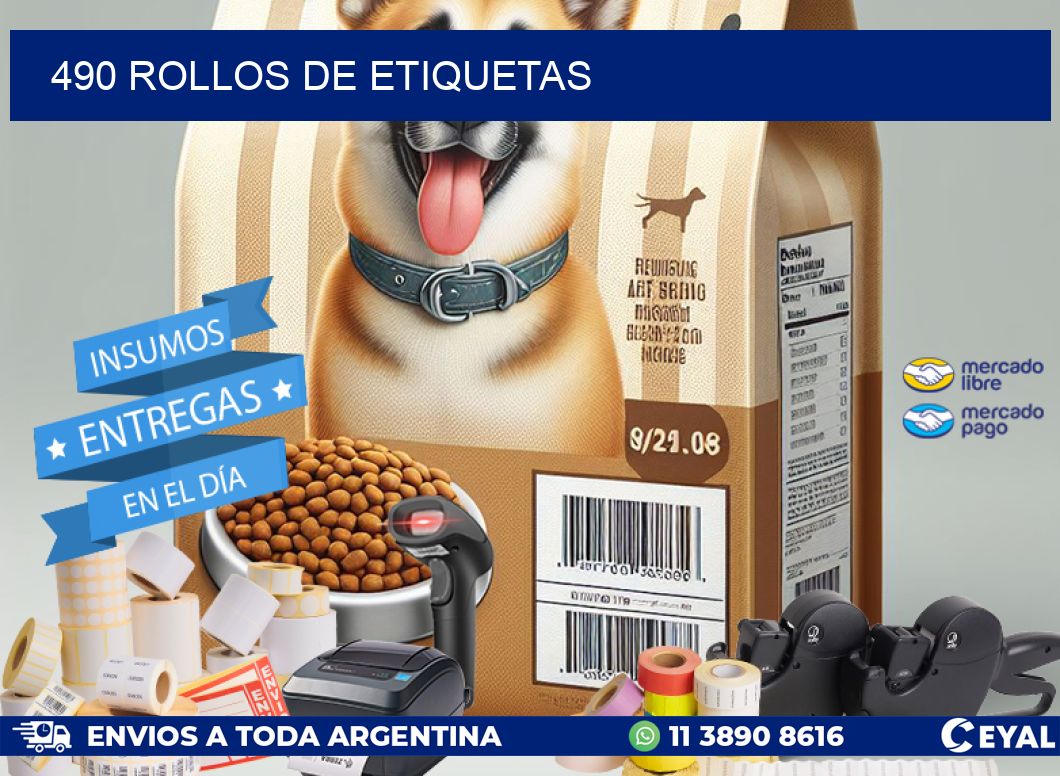 490 ROLLOS DE ETIQUETAS