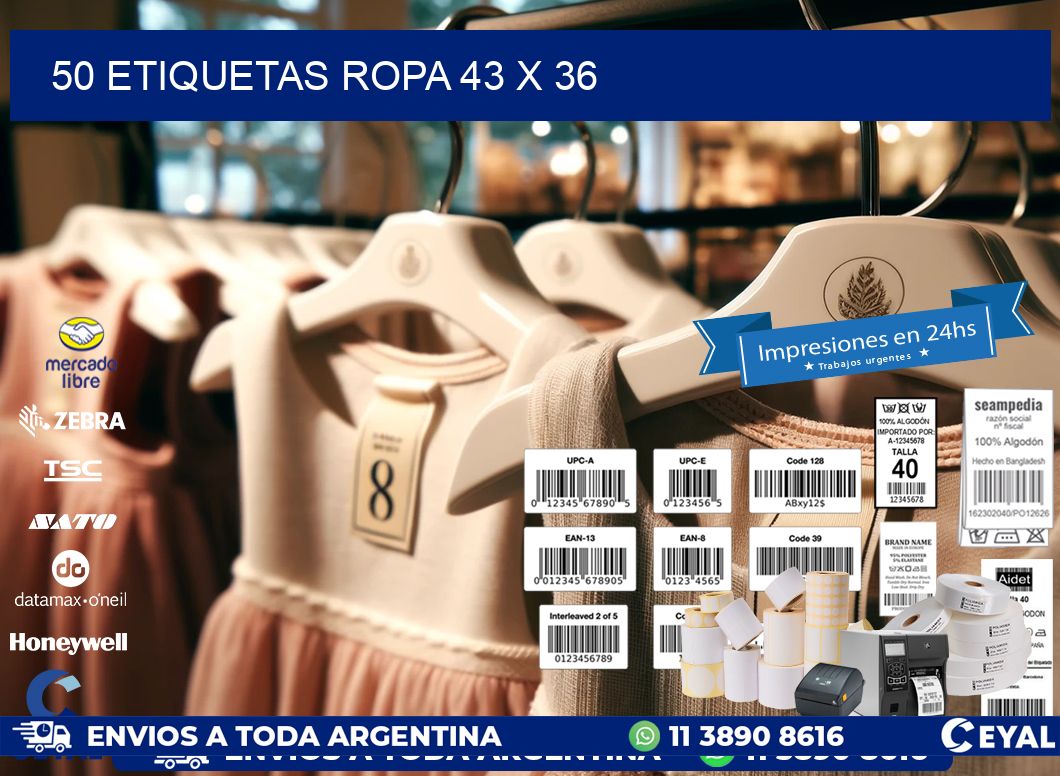 50 ETIQUETAS ROPA 43 x 36