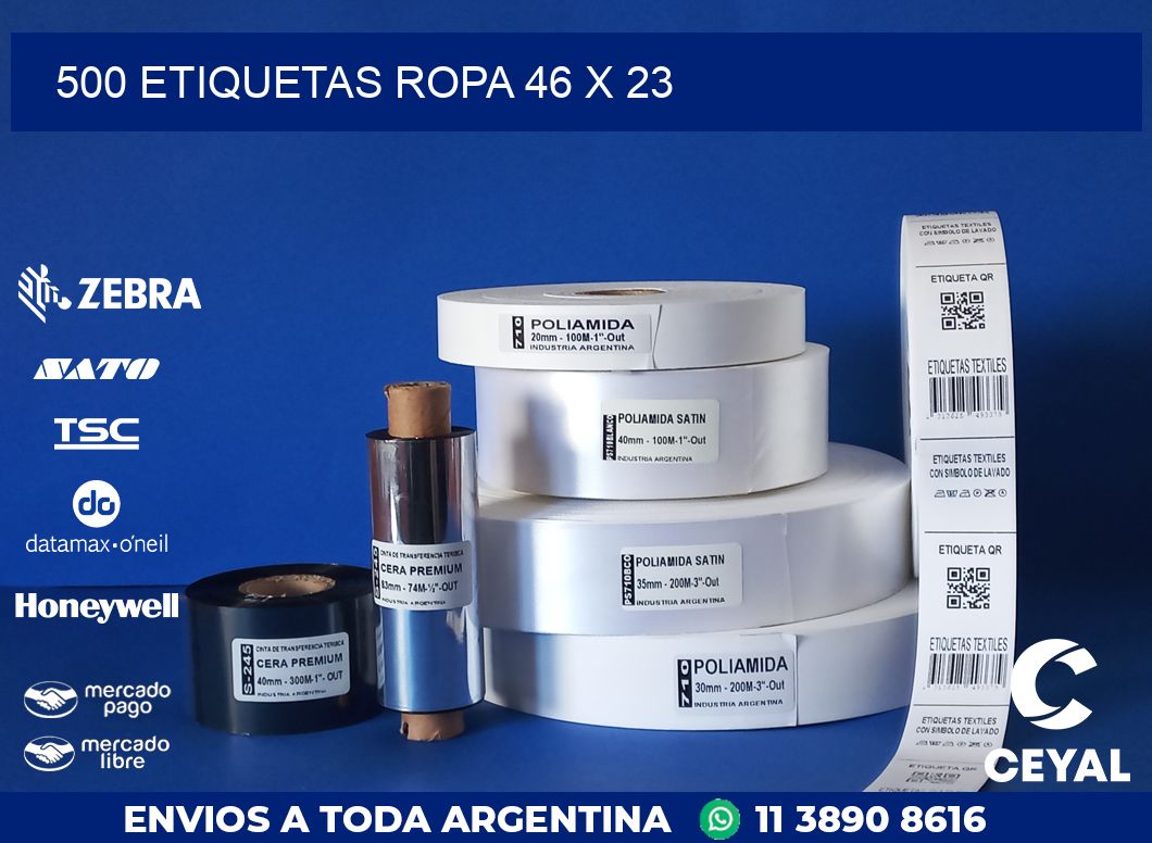 500 ETIQUETAS ROPA 46 x 23