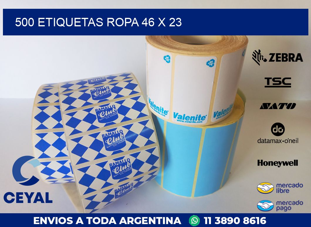 500 ETIQUETAS ROPA 46 x 23
