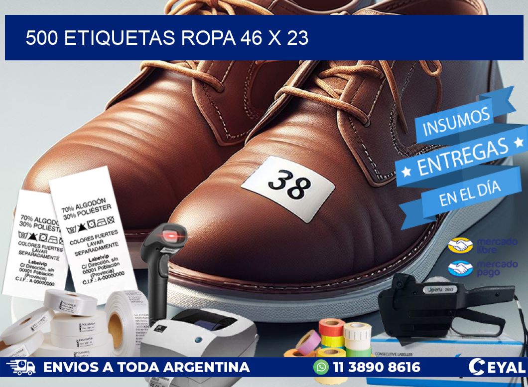500 ETIQUETAS ROPA 46 x 23