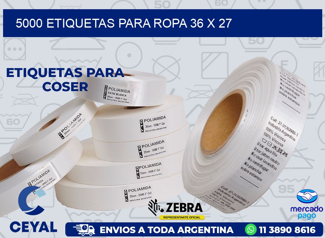 5000 ETIQUETAS PARA ROPA 36 x 27