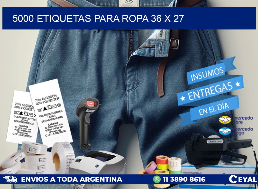 5000 ETIQUETAS PARA ROPA 36 x 27