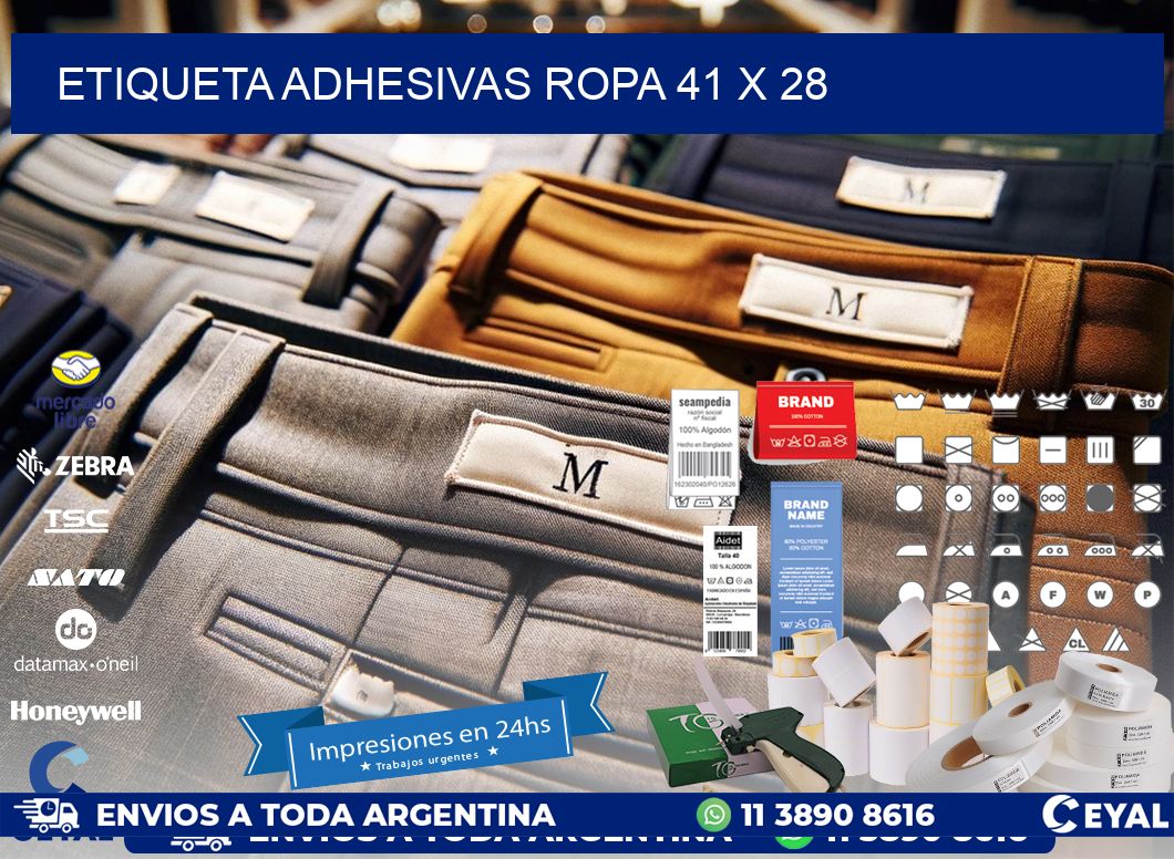 ETIQUETA ADHESIVAS ROPA 41 x 28
