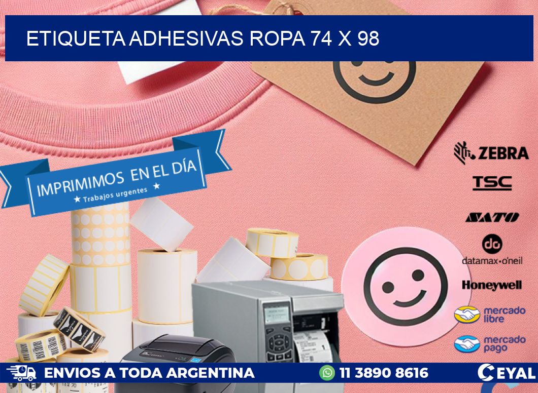 ETIQUETA ADHESIVAS ROPA 74 x 98