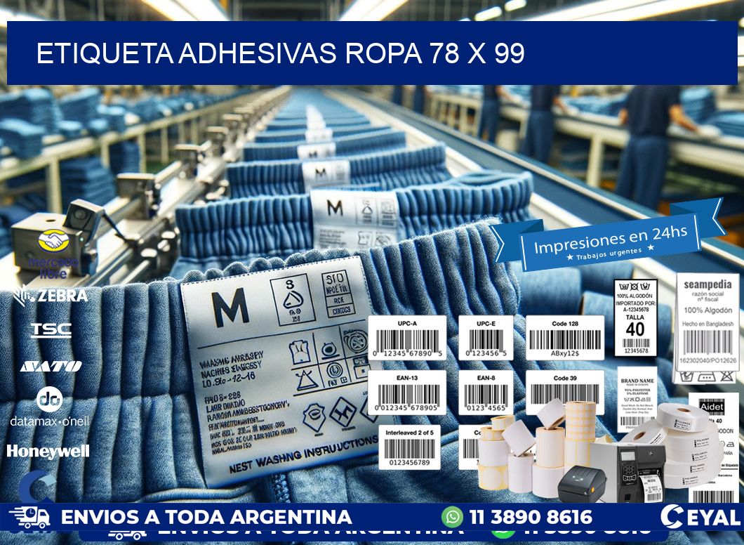 ETIQUETA ADHESIVAS ROPA 78 x 99