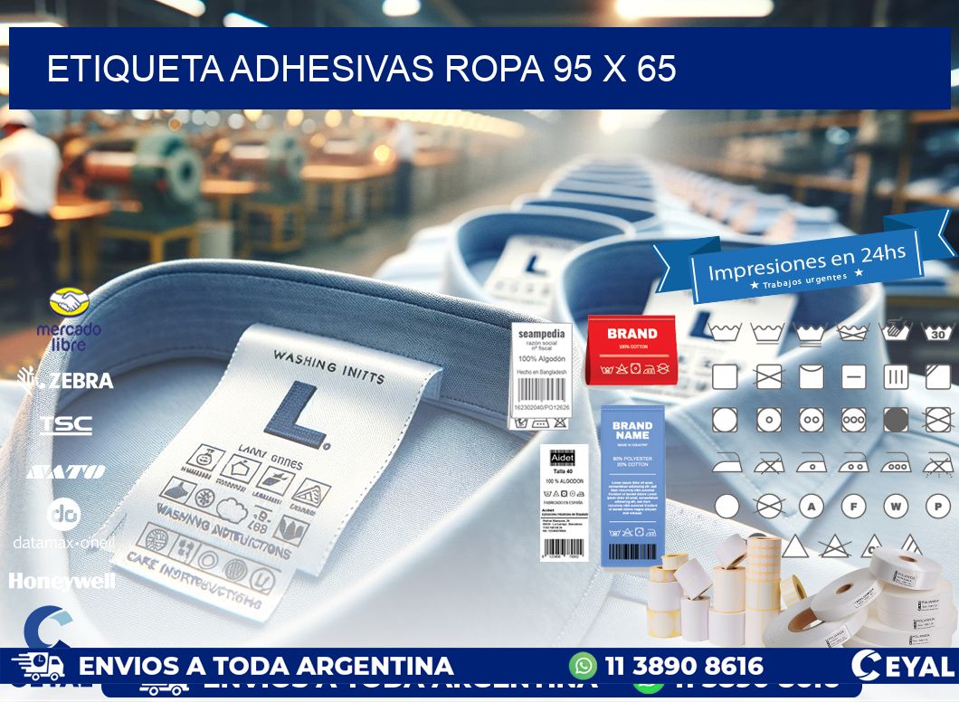 ETIQUETA ADHESIVAS ROPA 95 x 65
