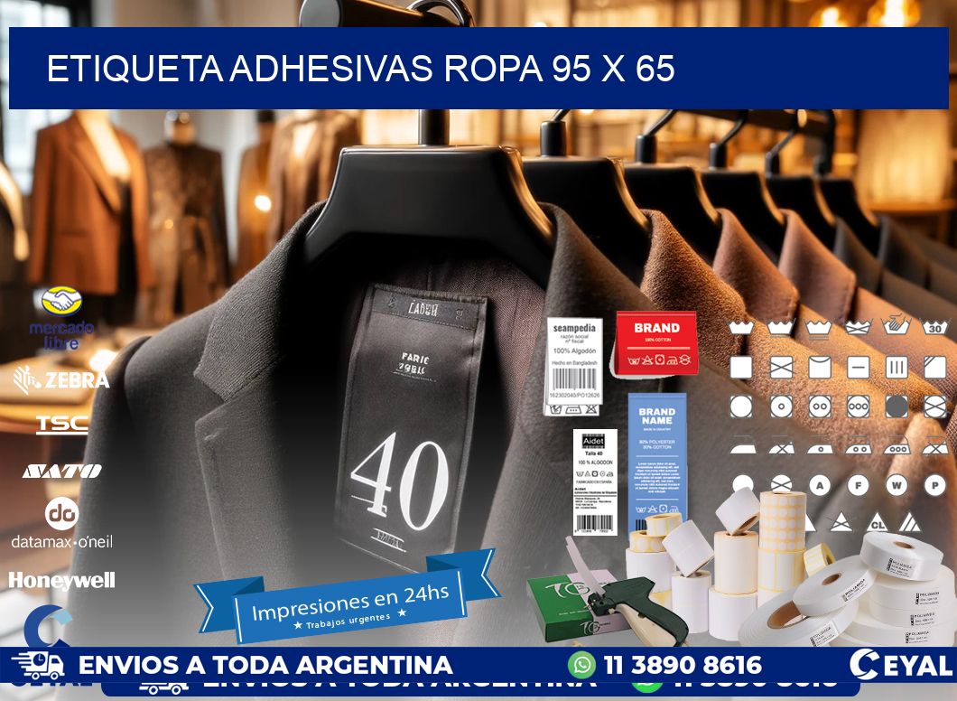 ETIQUETA ADHESIVAS ROPA 95 x 65