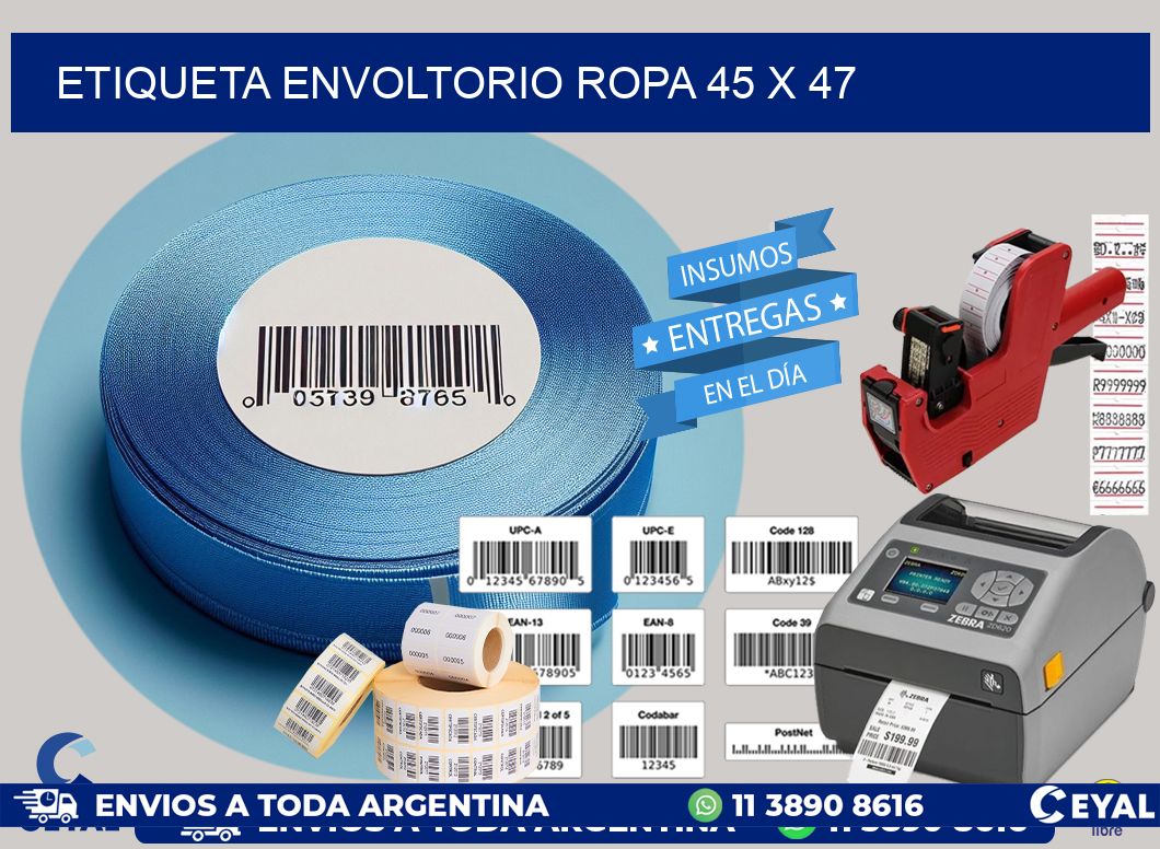 ETIQUETA ENVOLTORIO ROPA 45 x 47