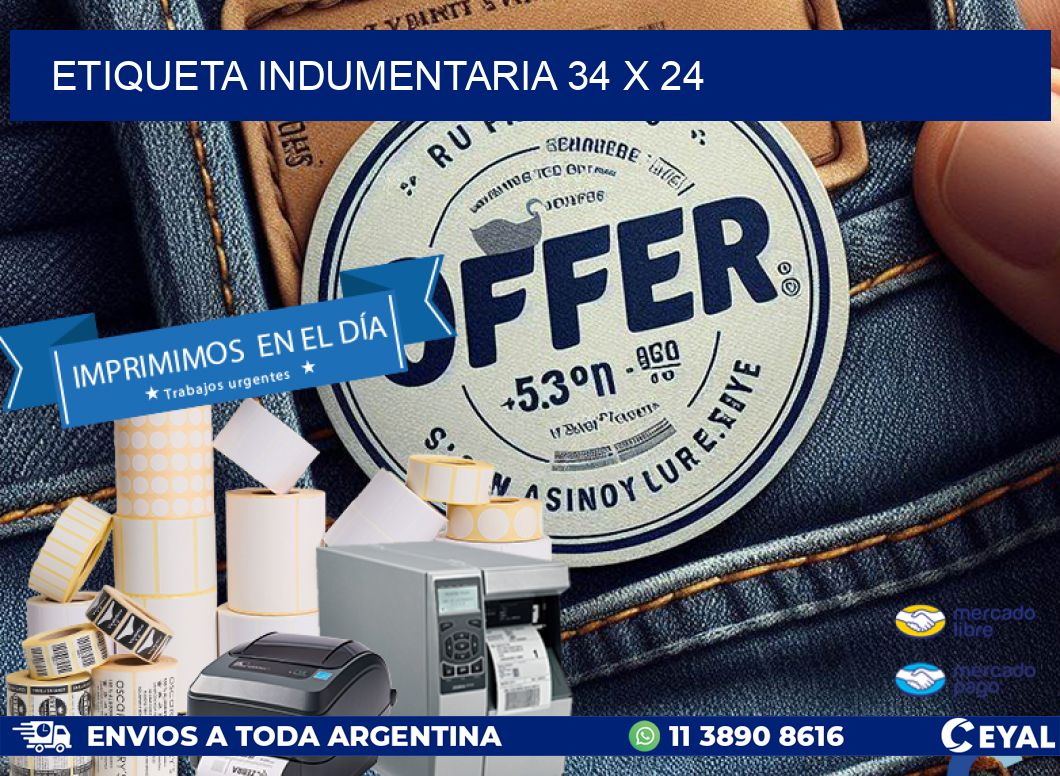 ETIQUETA INDUMENTARIA 34 x 24