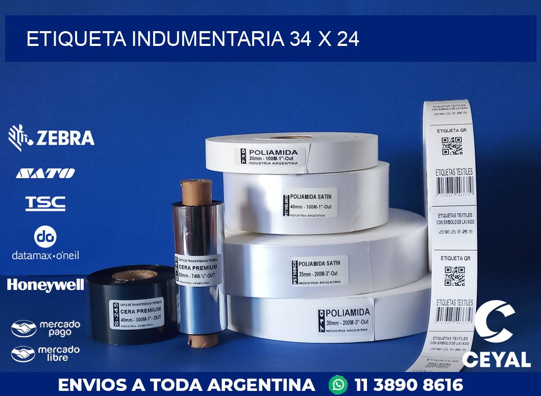 ETIQUETA INDUMENTARIA 34 x 24