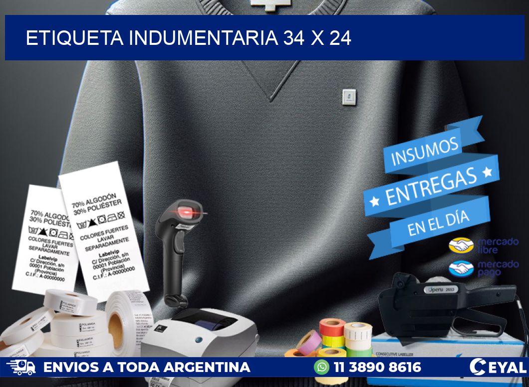 ETIQUETA INDUMENTARIA 34 x 24