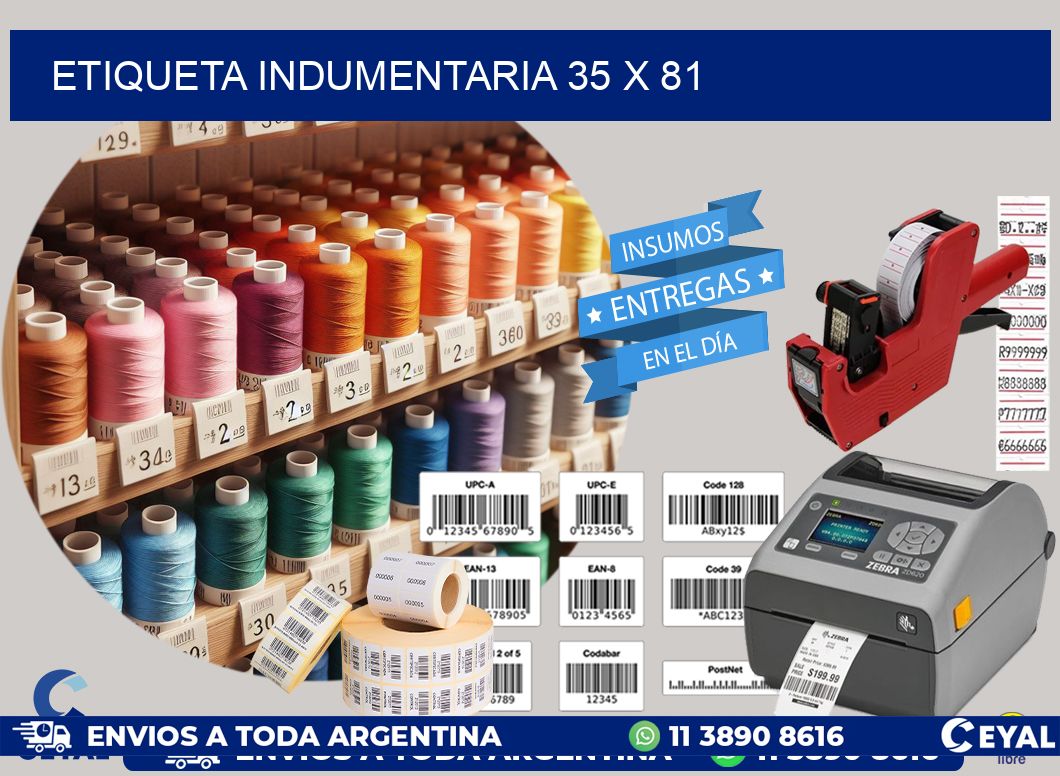 ETIQUETA INDUMENTARIA 35 x 81