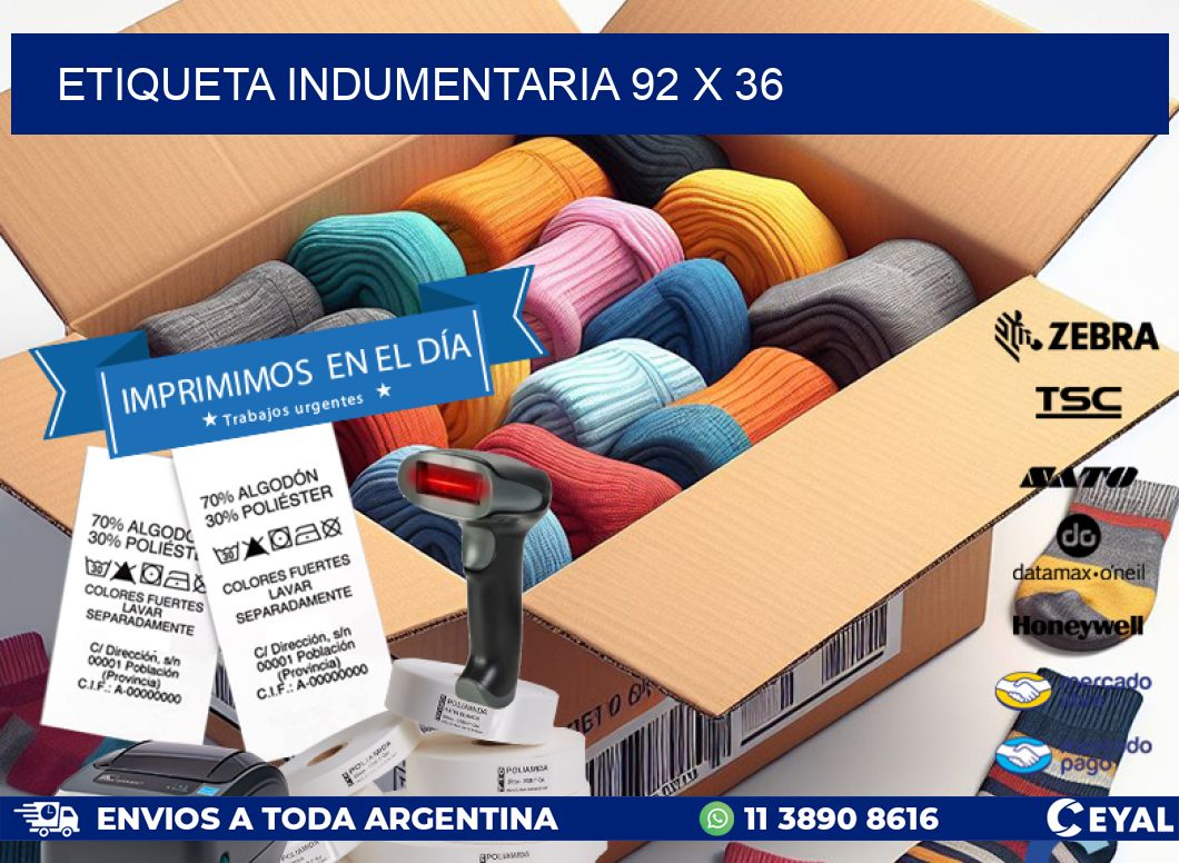 ETIQUETA INDUMENTARIA 92 x 36