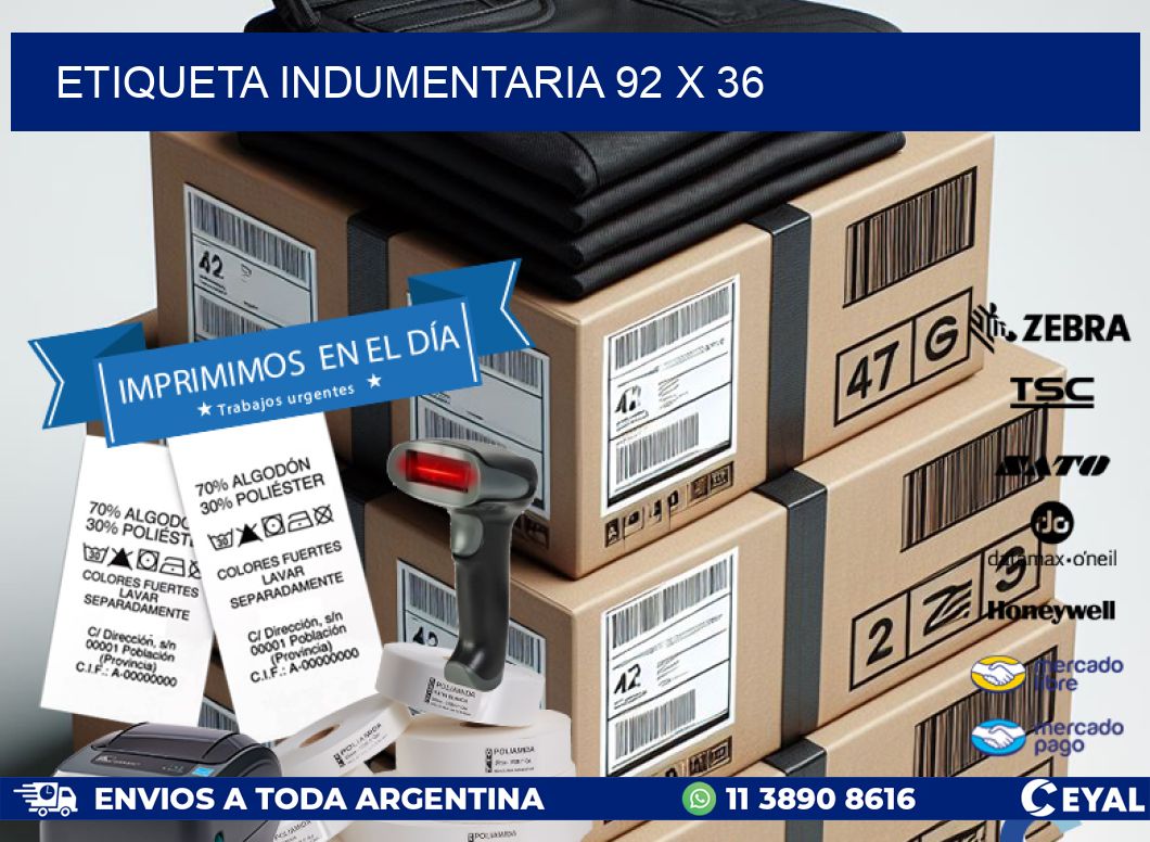 ETIQUETA INDUMENTARIA 92 x 36