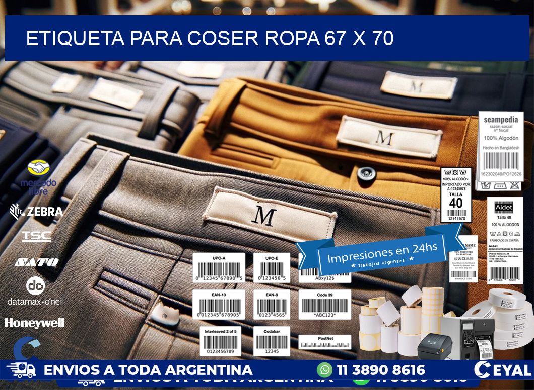 ETIQUETA PARA COSER ROPA 67 x 70