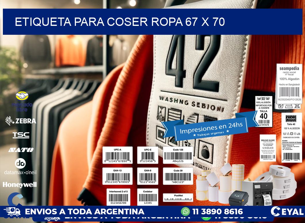 ETIQUETA PARA COSER ROPA 67 x 70