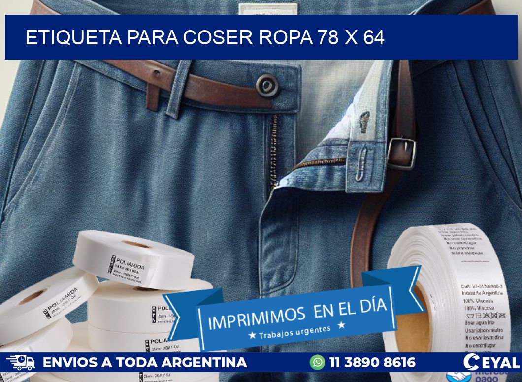 ETIQUETA PARA COSER ROPA 78 x 64