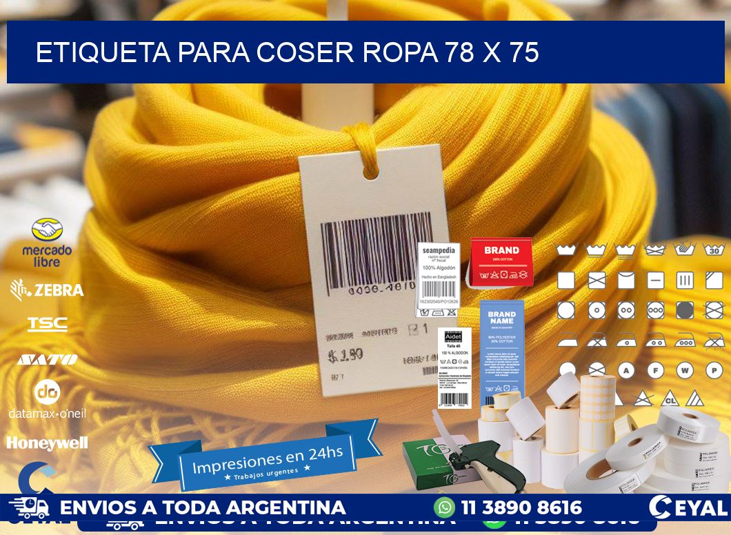 ETIQUETA PARA COSER ROPA 78 x 75