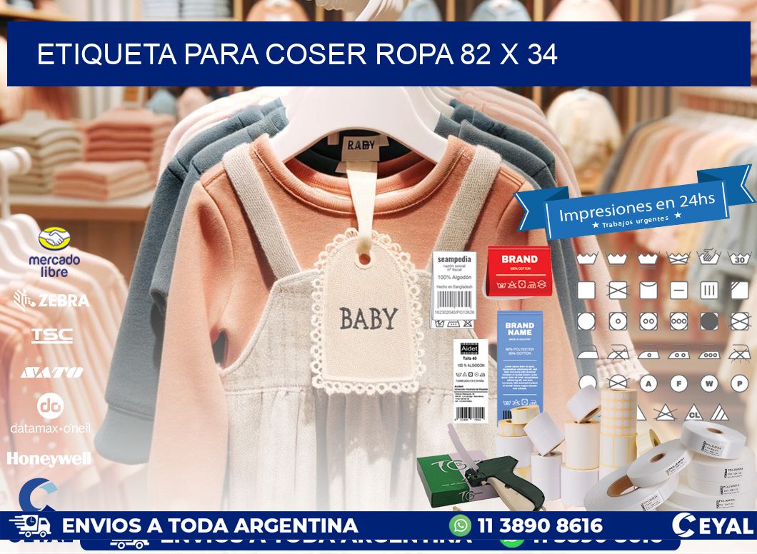 ETIQUETA PARA COSER ROPA 82 x 34