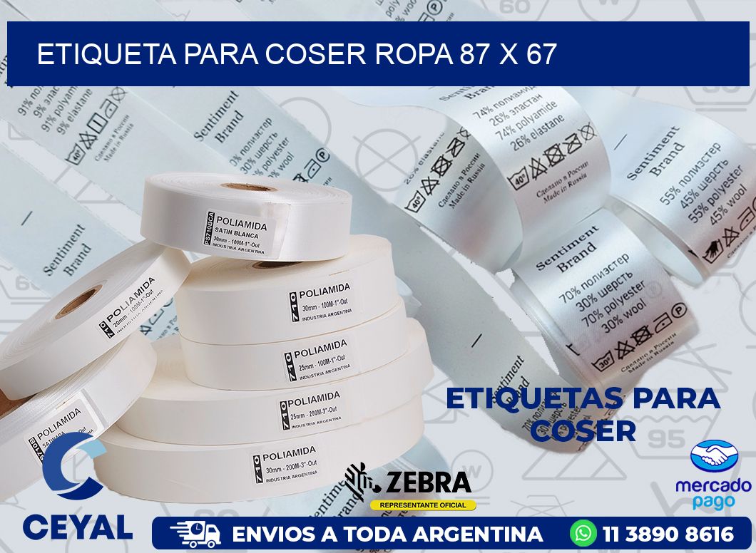 ETIQUETA PARA COSER ROPA 87 x 67