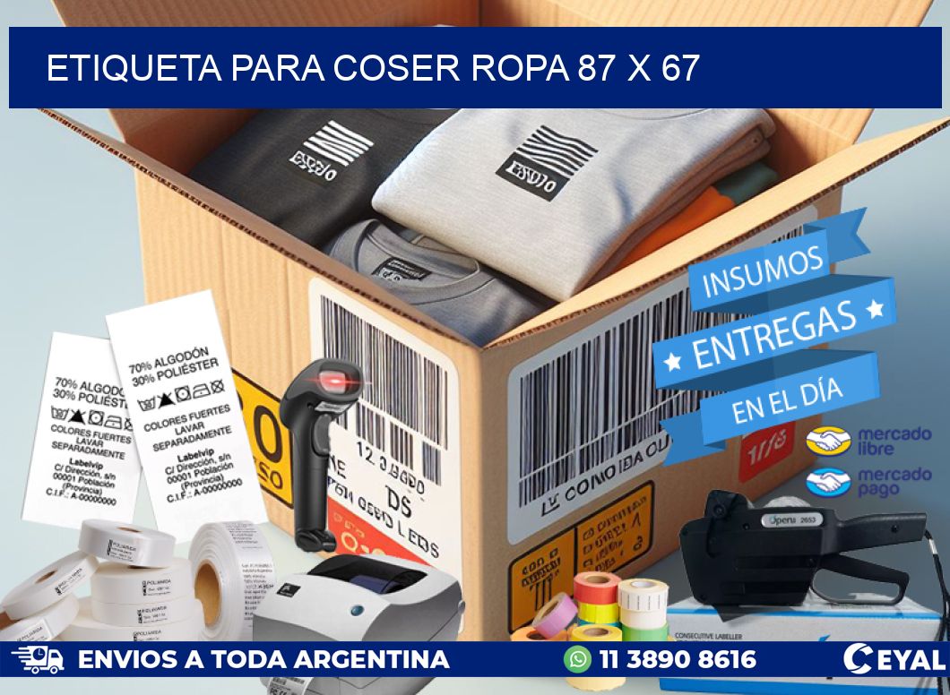 ETIQUETA PARA COSER ROPA 87 x 67
